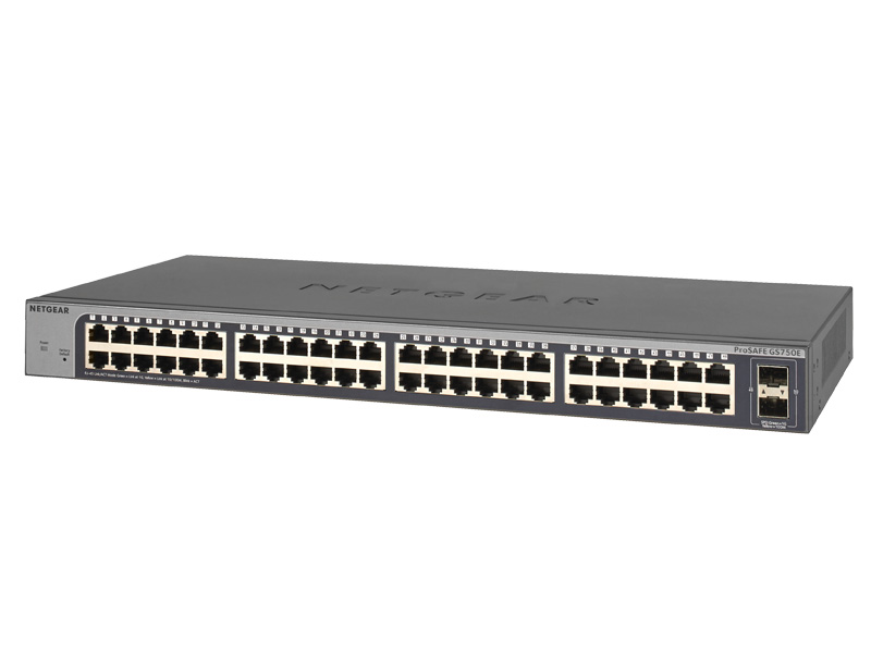 NETGEAR GS750E ギガビット 48ポートアンマネージプラス・スイッチ ネットギア、1000BASE-T×48ポートのアンマネージプラス・スイッチ