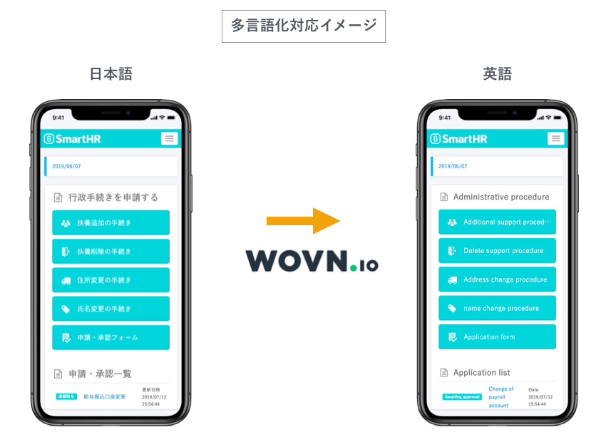 クラウド人事労務「SmartHR」と多言語化サービス「WOVN.io」が連携、年末調整画面などが5言語対応