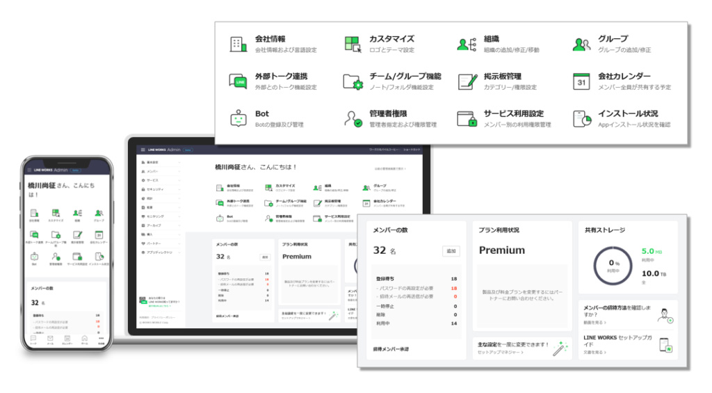 ビジネスチャット Line Works 新版 管理者画面やトークルーム内メニューを再設計 クラウド Watch