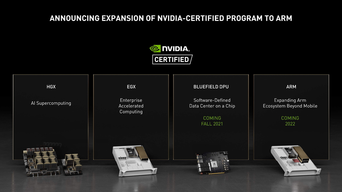 NVIDIA、2022年に登場予定のArm CPU搭載サーバー向け認証プログラムを 