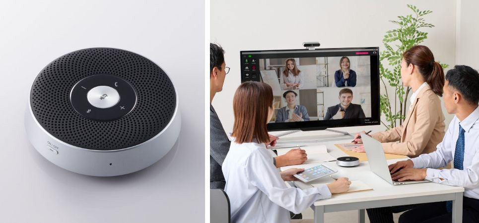エレコム、5～8名規模の会議に適したスピーカーフォン「LBT-SP03BK