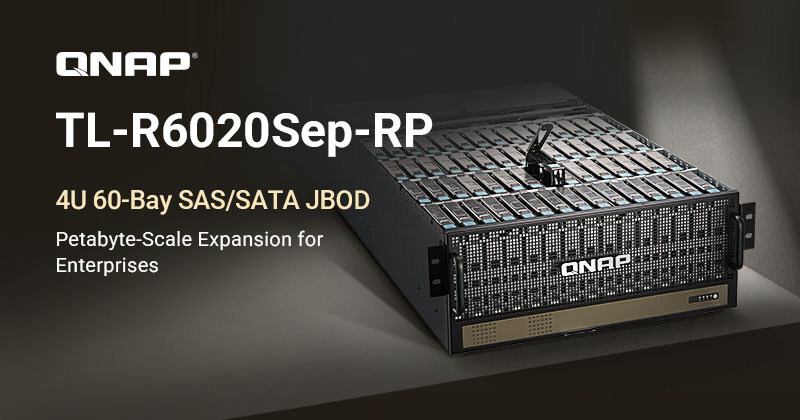 QNAP、4U・60ベイSAS/SATAストレージ拡張ユニット「TL-R6020Sep-RP」を