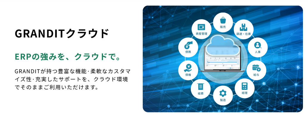 インフォコム、統合型国産ERP「GRANDIT」のクラウド版「GRANDITクラウド」を提供