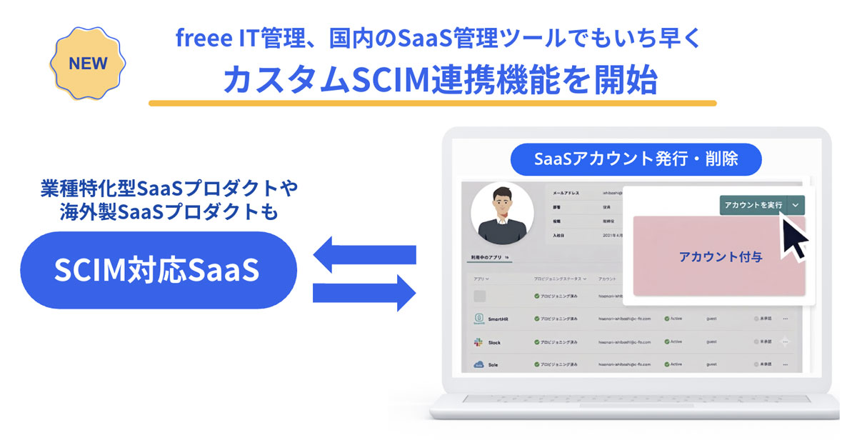 SaaS・デバイス管理ツール「freee IT管理」、カスタムSCIM連携機能を搭載